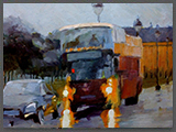 Citybus, huile sur toile, 48x36