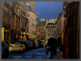 Crépuscule rue Mazarine, huile sur toile, 61x50