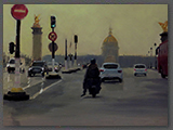 Pont Alexandre III, huile sur papier figueras, 32x50