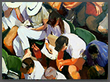 Set ennuyeux à Roland Garros, huile sur toile, 54x73
