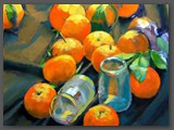 Les mandarines, huile sur toile, 46x38