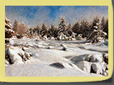 Promenade en raquettes, pastel 30x40