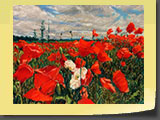 Les coquelicots blancs. Pastel 40x30