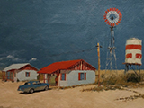 Dernière habitation avant le desert. Huile toile 55x38