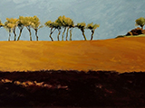 Le champs. Huile panneau 80x40