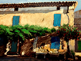 Les volets bleus - Huile toile 55x387
