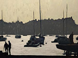 Mise à l'eau. Huile panneau 80x40