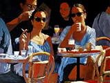 Belle terrasse d'été Huile toile 50x65