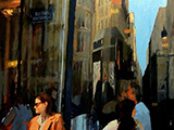 Devant les reflets réfléchis. Huile toile 65x54