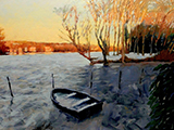 La presqu'ile aux fleurs. Huile toile 73x55