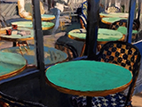 La table verte. Huile toile 38x46
