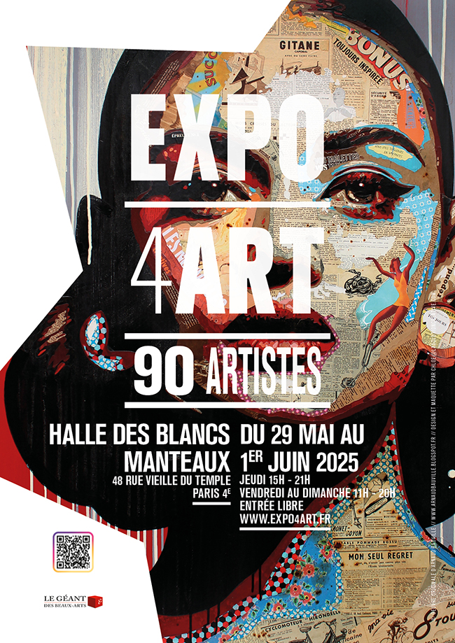 Expo 4 ART'Halle des Blancs Manteaux à Paris du 29 mai au 1er juin 2025